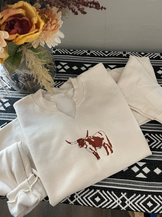 Longhorn Embroidered Sweatshirt