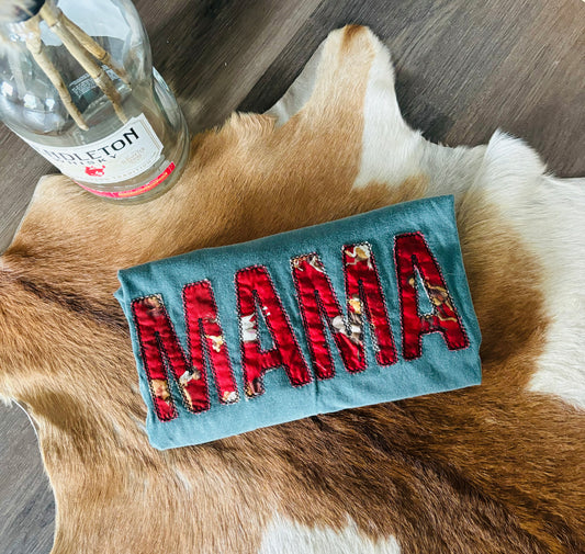 Bucking Horses Mama Applique Shirt