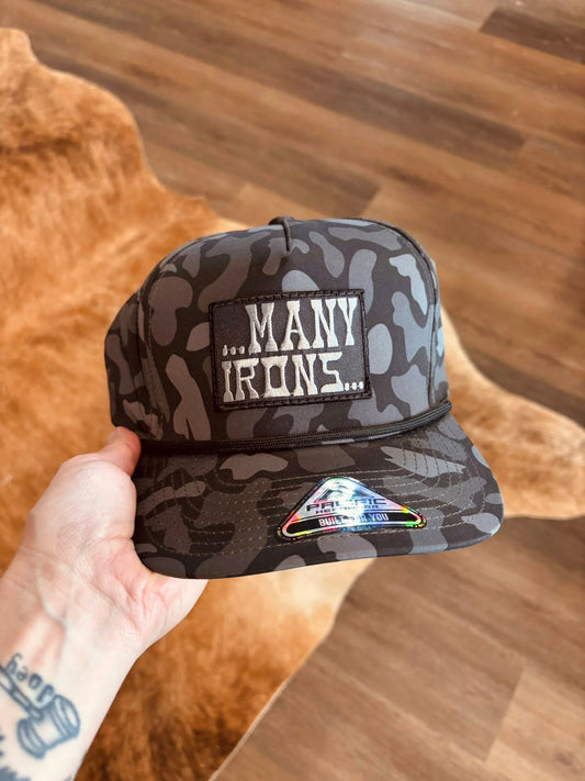 Many Irons Patch Camo Hat