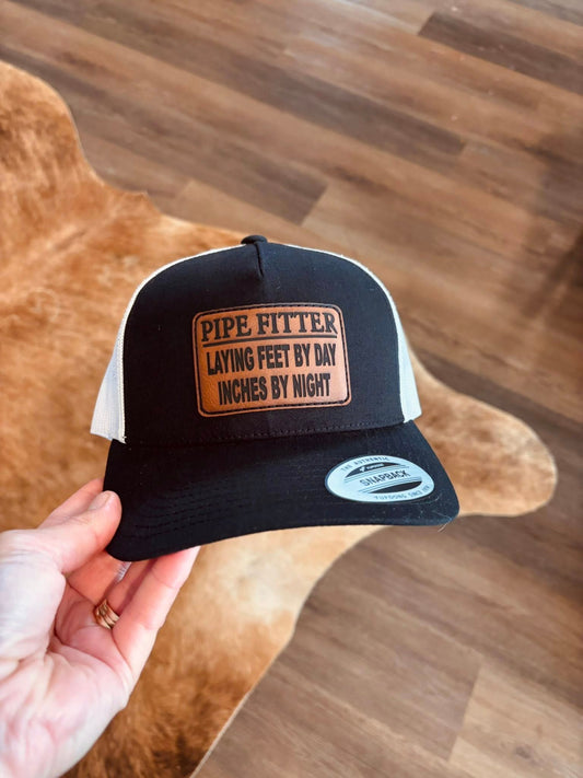Pipe Fitter Leather Patch Hat